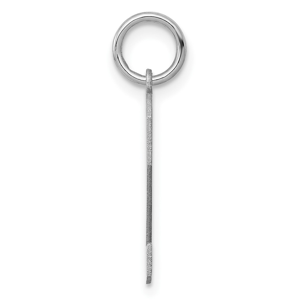 Sterling Silver/Rhodium-plated Polished Number 2 Charm (QMS02)