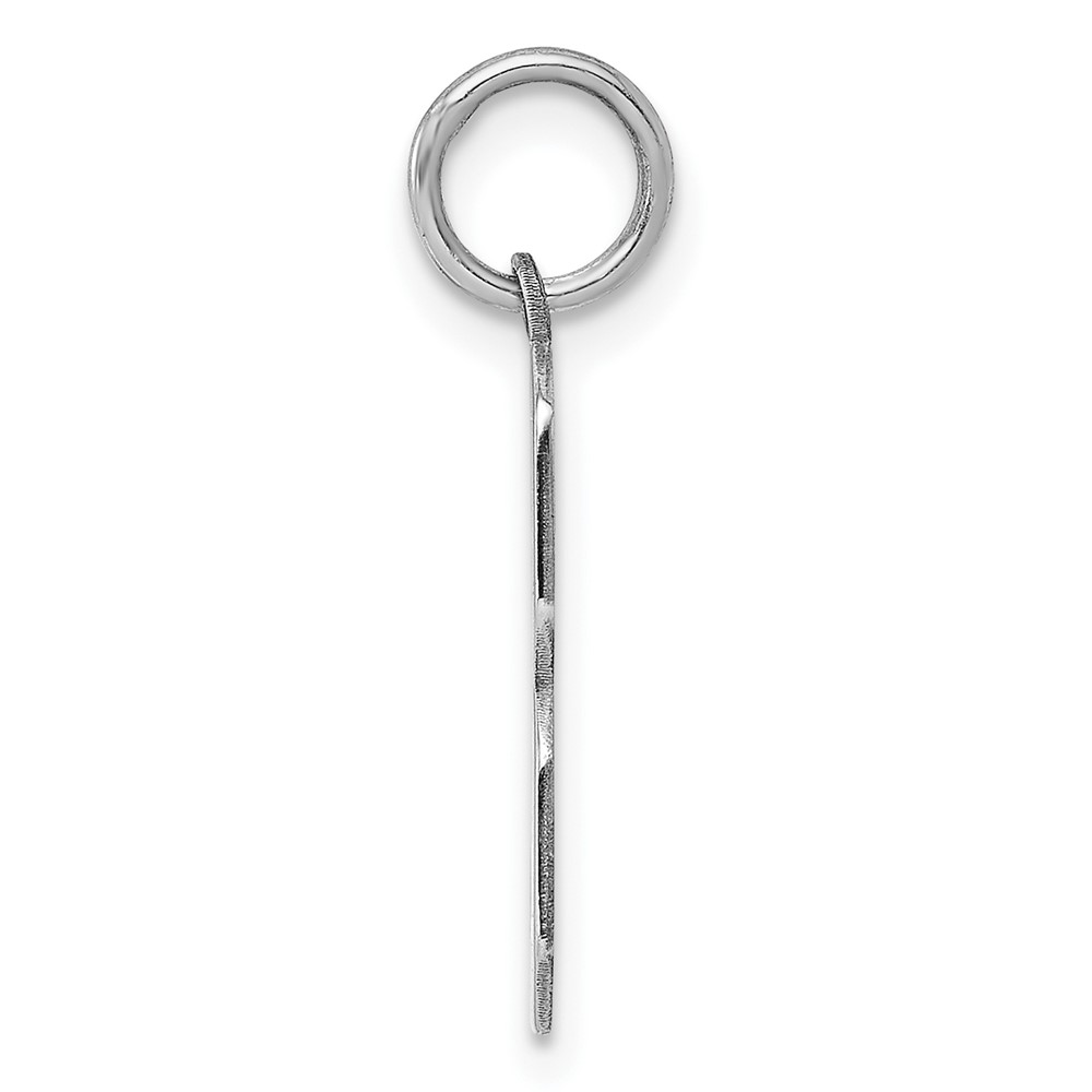 Sterling Silver/Rhodium-plated Polished Number 3 Charm (QMS03)