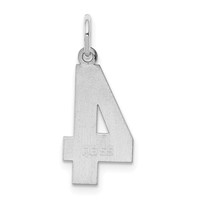 Sterling Silver Rhodium-plated Polished Number 4 Charm view 4
