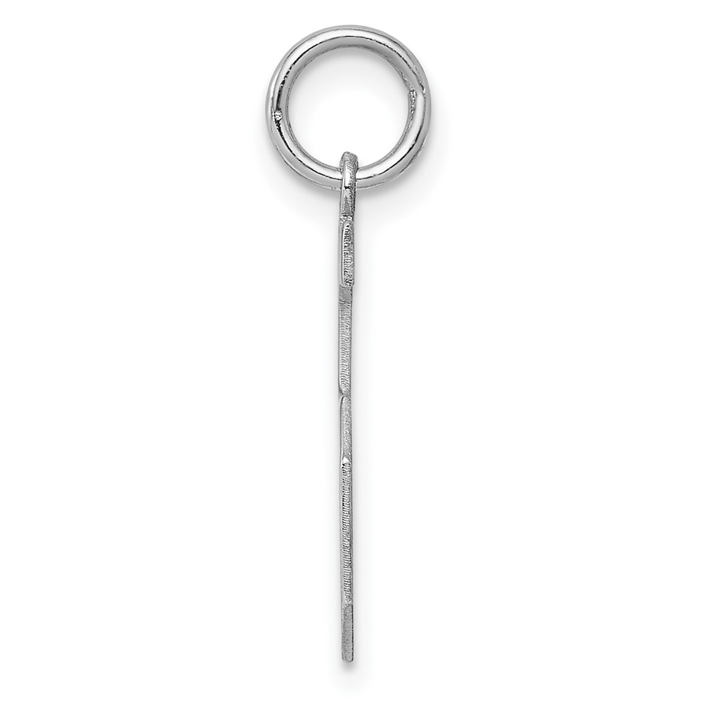 Sterling Silver/Rhodium-plated Polished Number 5 Charm (QMS05)