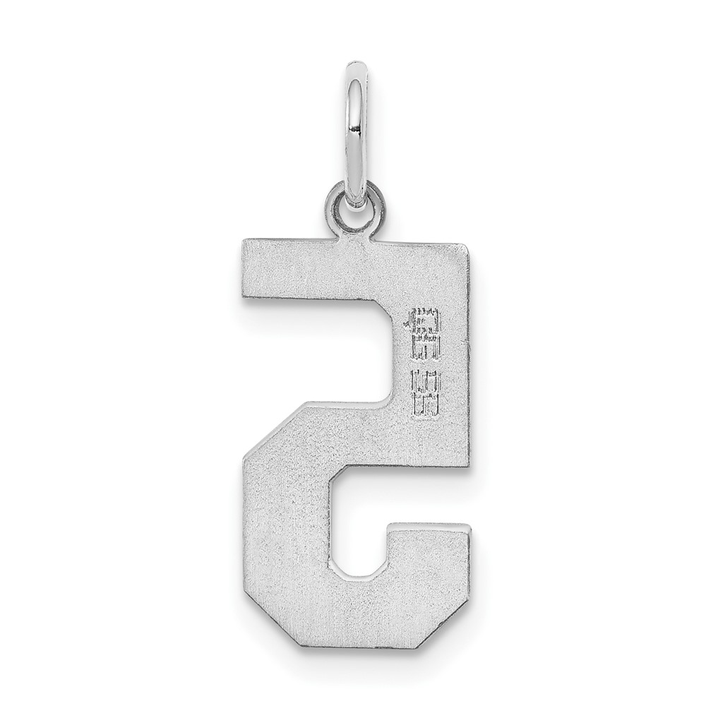Sterling Silver/Rhodium-plated Polished Number 5 Charm (QMS05)