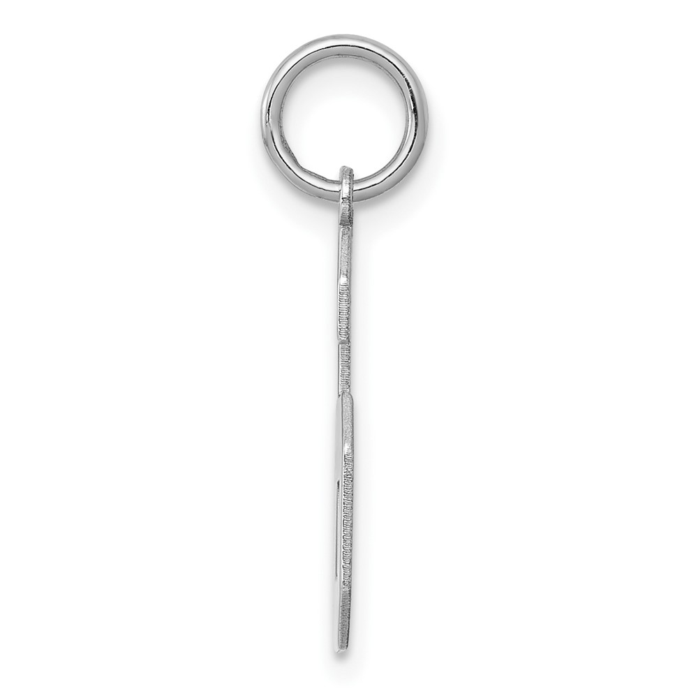 Sterling Silver/Rhodium-plated Polished Number 6 Charm (QMS06)