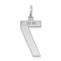 Sterling Silver Rhodium-plated Polished Number 7 Charm view 4