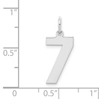 Sterling Silver Rhodium-plated Polished Number 7 Charm view 3