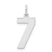 Sterling Silver Rhodium-plated Polished Number 7 Charm view 1