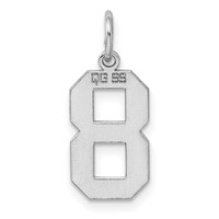 Sterling Silver Rhodium-plated Polished Number 8 Charm view 4