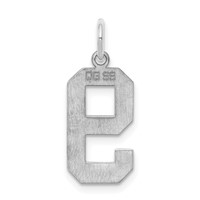 Sterling Silver Rhodium-plated Polished Number 9 Charm view 4
