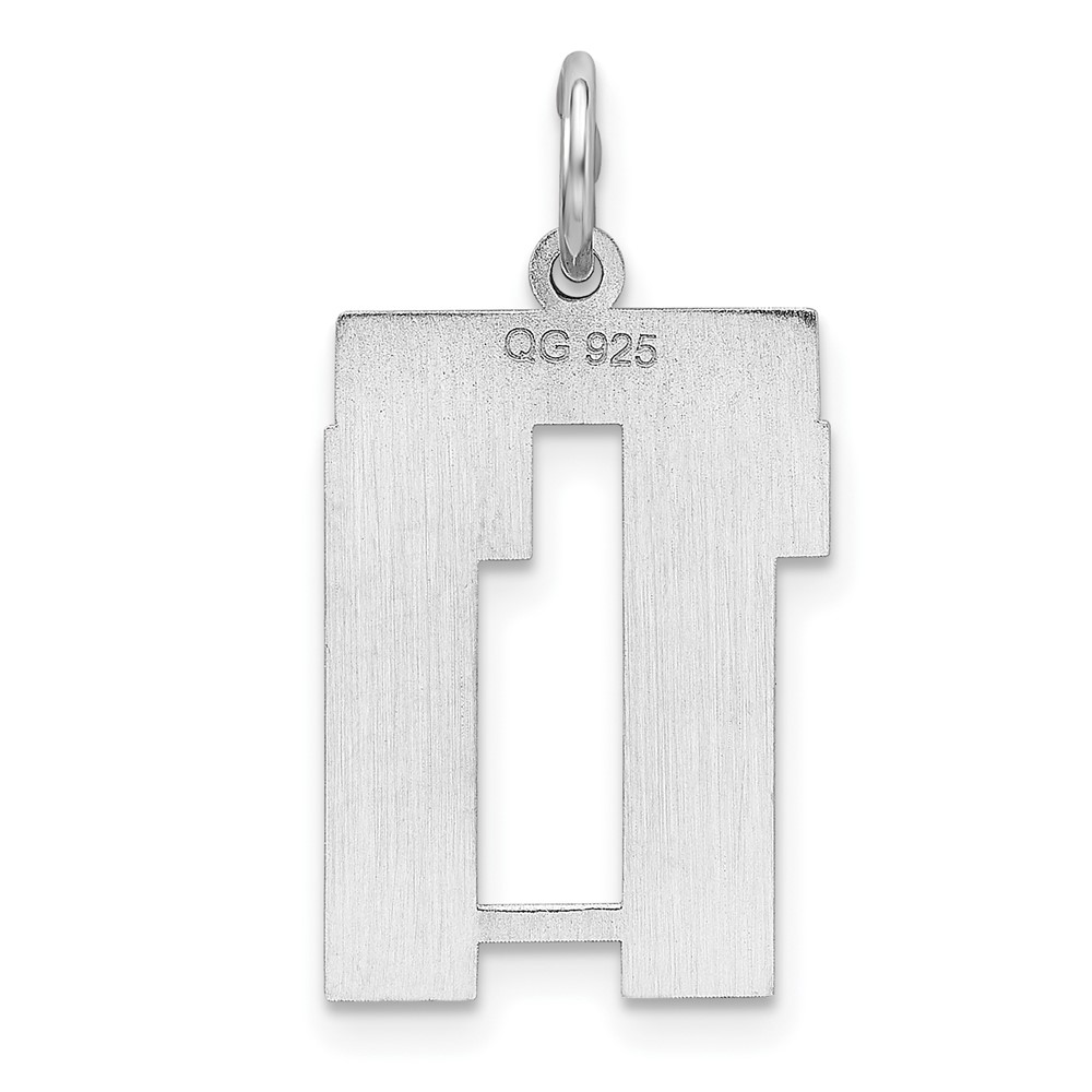 Sterling/Silver Rhodium-plated Polished Number 11 Charm (QMS11)