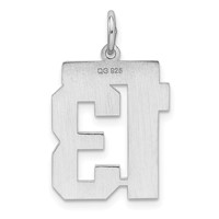 Sterling Silver Rhodium-plated Polished Number 13 Charm view 4