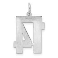 Sterling Silver Rhodium-plated Polished Number 14 Charm view 4