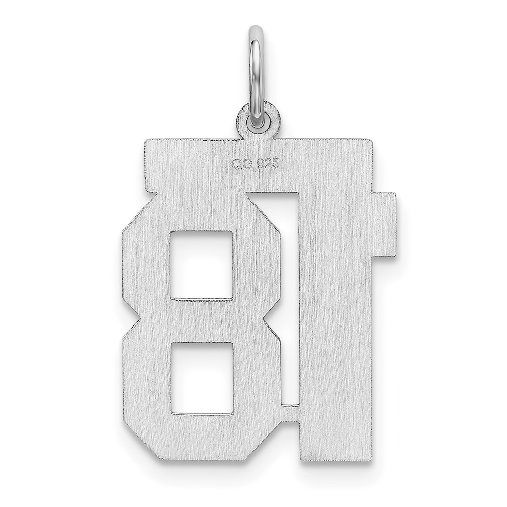 Sterling/Silver Rhodium-plated Polished Number 18 Charm (QMS18)