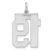 Sterling Silver Rhodium-plated Polished Number 19 Charm view 4