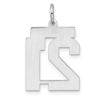 Sterling Silver Rhodium-plated Polished Number 21 Charm view 4