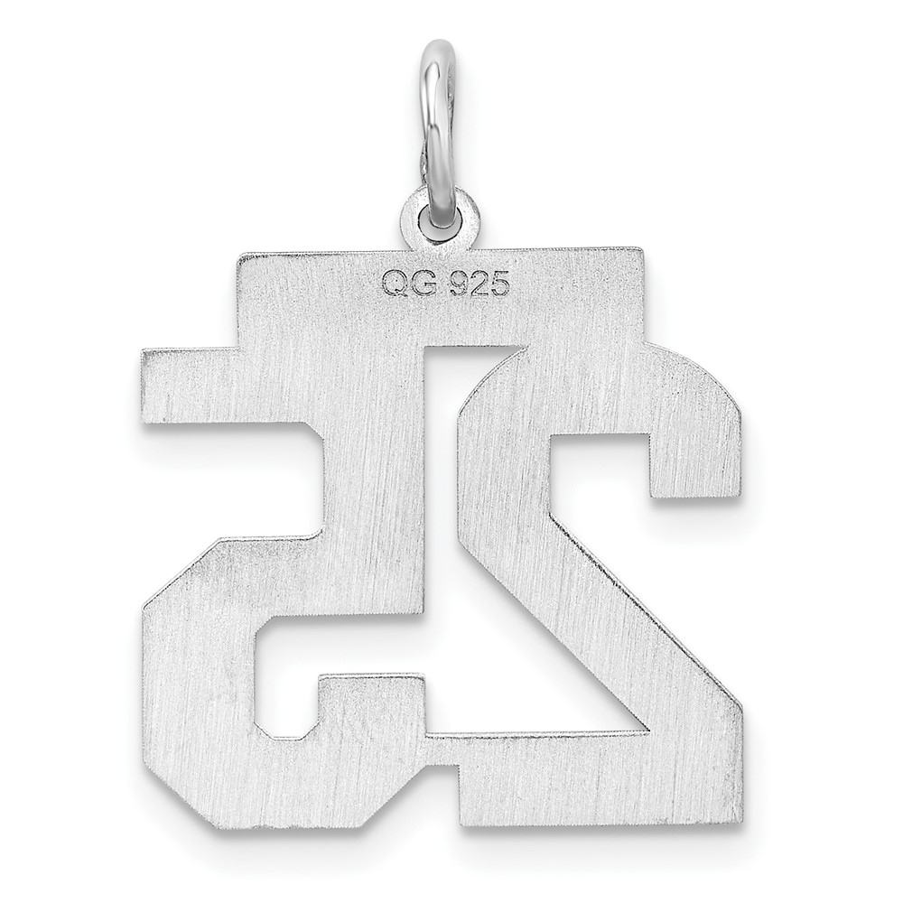Sterling/Silver Rhodium-plated Polished Number 25 Charm (QMS25)