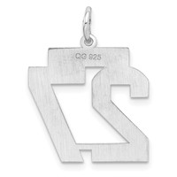 Sterling Silver Rhodium-plated Polished Number 27 Charm view 4
