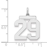 Sterling Silver Rhodium-plated Polished Number 29 Charm view 2