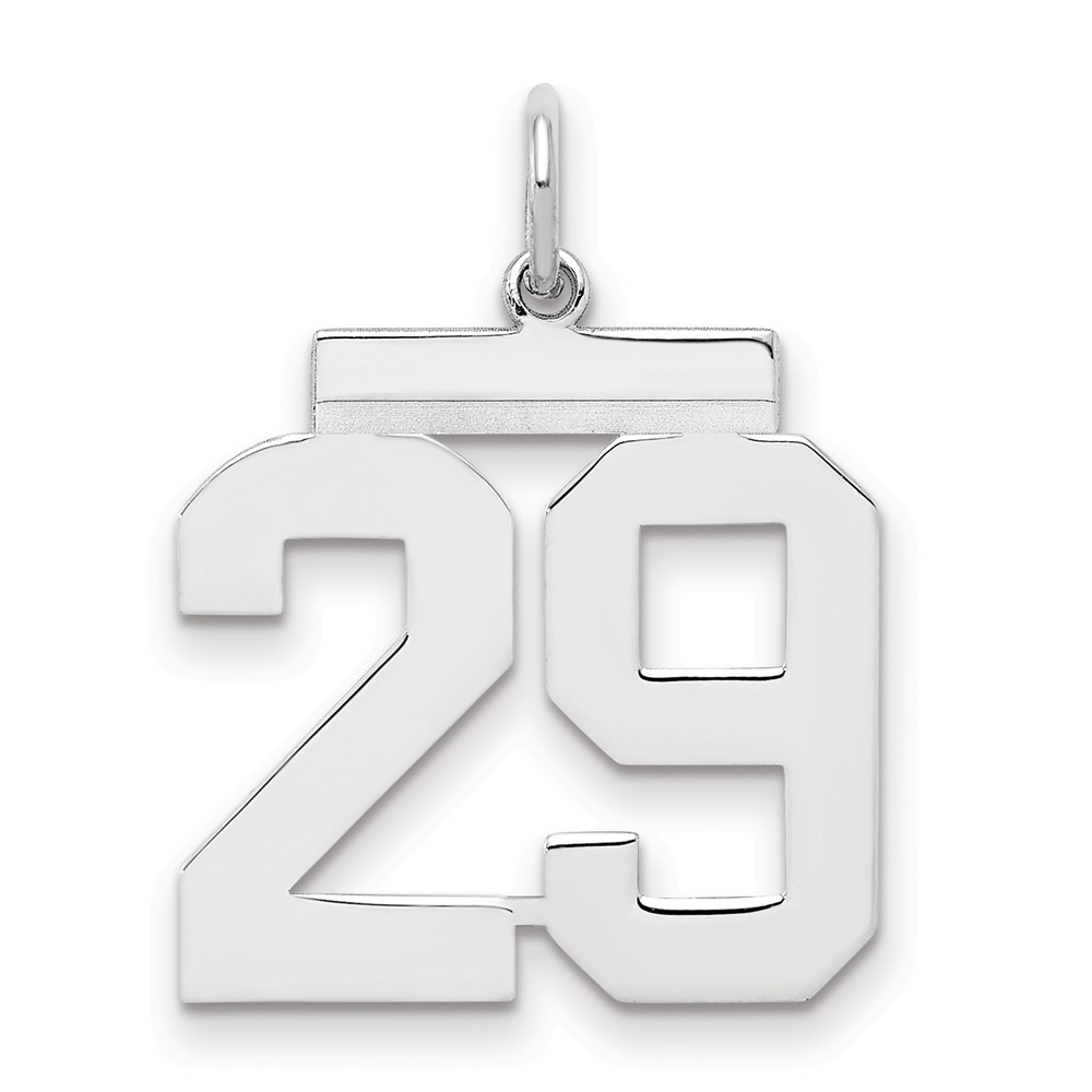 Sterling Silver Rhodium-plated Polished Number 29 Charm