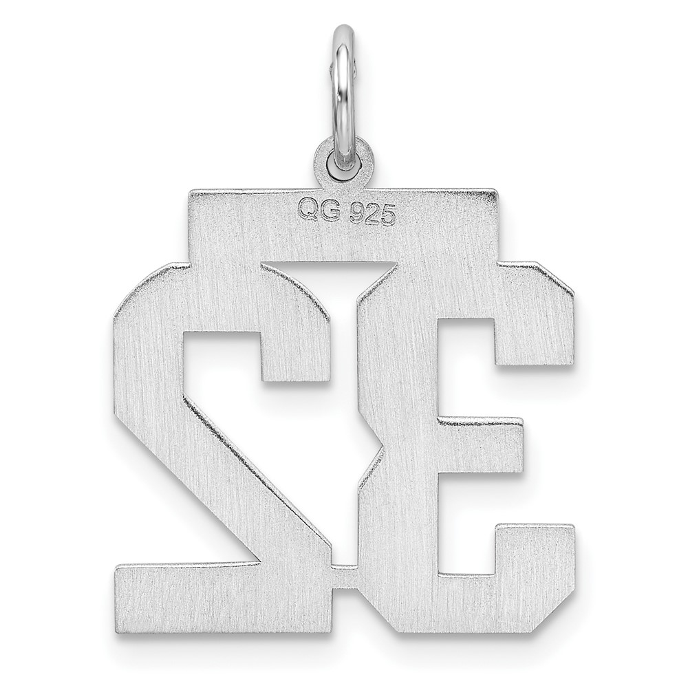 Sterling/Silver Rhodium-plated Polished Number 32 Charm (QMS32)