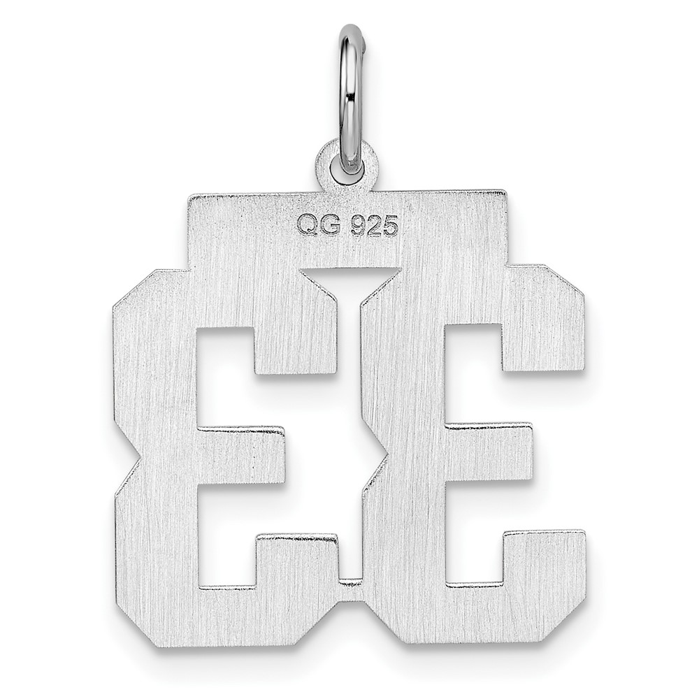 Sterling/Silver Rhodium-plated Polished Number 33 Charm (QMS33)