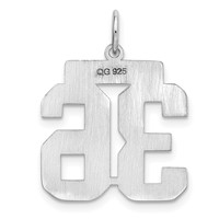 Sterling Silver Rhodium-plated Polished Number 36 Charm view 4
