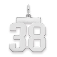 Sterling Silver Rhodium-plated Polished Number 38 Charm view 1