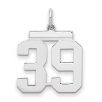 Sterling Silver Rhodium-plated Polished Number 39 Charm view 1