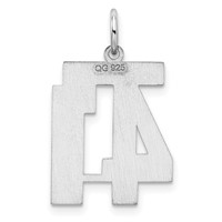 Sterling Silver Rhodium-plated Polished Number 41 Charm view 4