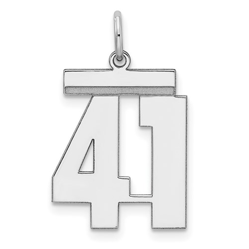 Sterling Silver Rhodium-plated Polished Number 41 Charm