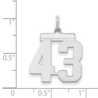 Sterling Silver Rhodium-plated Polished Number 43 Charm view 2