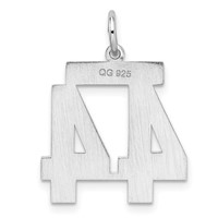 Sterling Silver Rhodium-plated Polished Number 44 Charm view 4