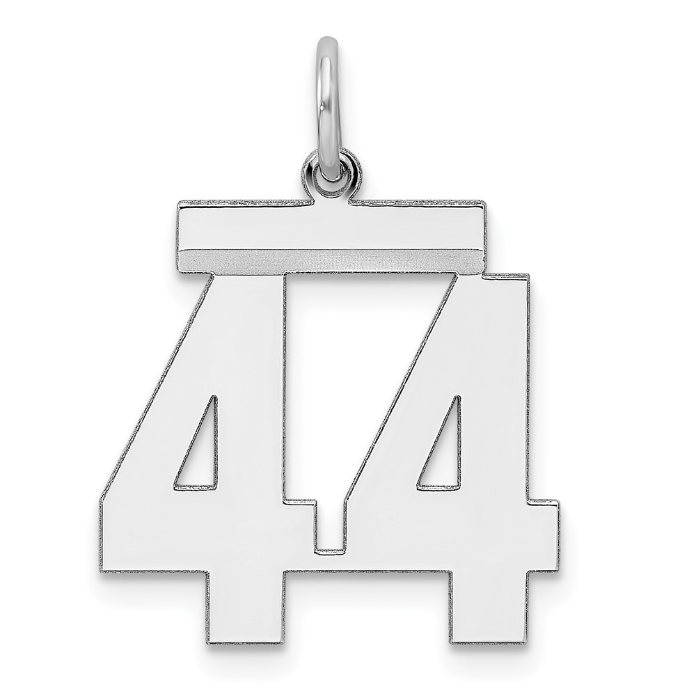 Sterling Silver Rhodium-plated Polished Number 44 Charm