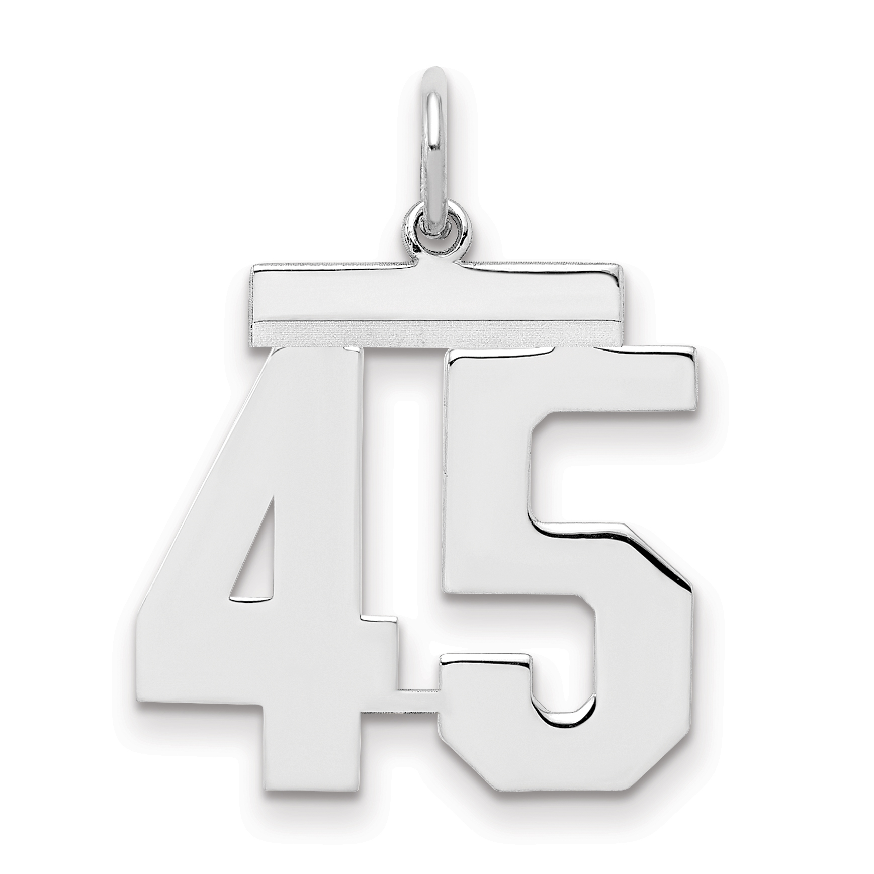Sterling/Silver Rhodium-plated Polished Number 45 Charm (QMS45)