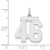 Sterling Silver Rhodium-plated Polished Number 46 Charm view 2