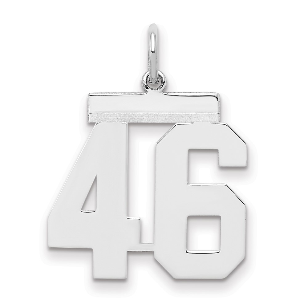 Sterling Silver Rhodium-plated Polished Number 46 Charm