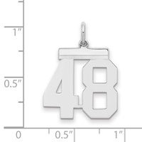Sterling Silver Rhodium-plated Polished Number 48 Charm view 2