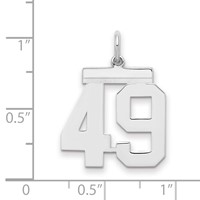 Sterling Silver Rhodium-plated Polished Number 49 Charm view 2