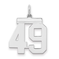 Sterling Silver Rhodium-plated Polished Number 49 Charm view 1
