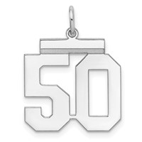 Sterling Silver Rhodium-plated Polished Number 50 Charm view 1