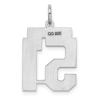 Sterling Silver Rhodium-plated Polished Number 51 Charm view 4