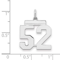 Sterling Silver Rhodium-plated Polished Number 52 Charm view 2