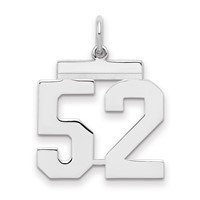 Sterling Silver Rhodium-plated Polished Number 52 Charm view 1