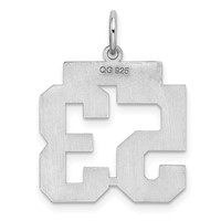 Sterling Silver Rhodium-plated Polished Number 53 Charm view 4