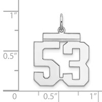 Sterling Silver Rhodium-plated Polished Number 53 Charm view 3