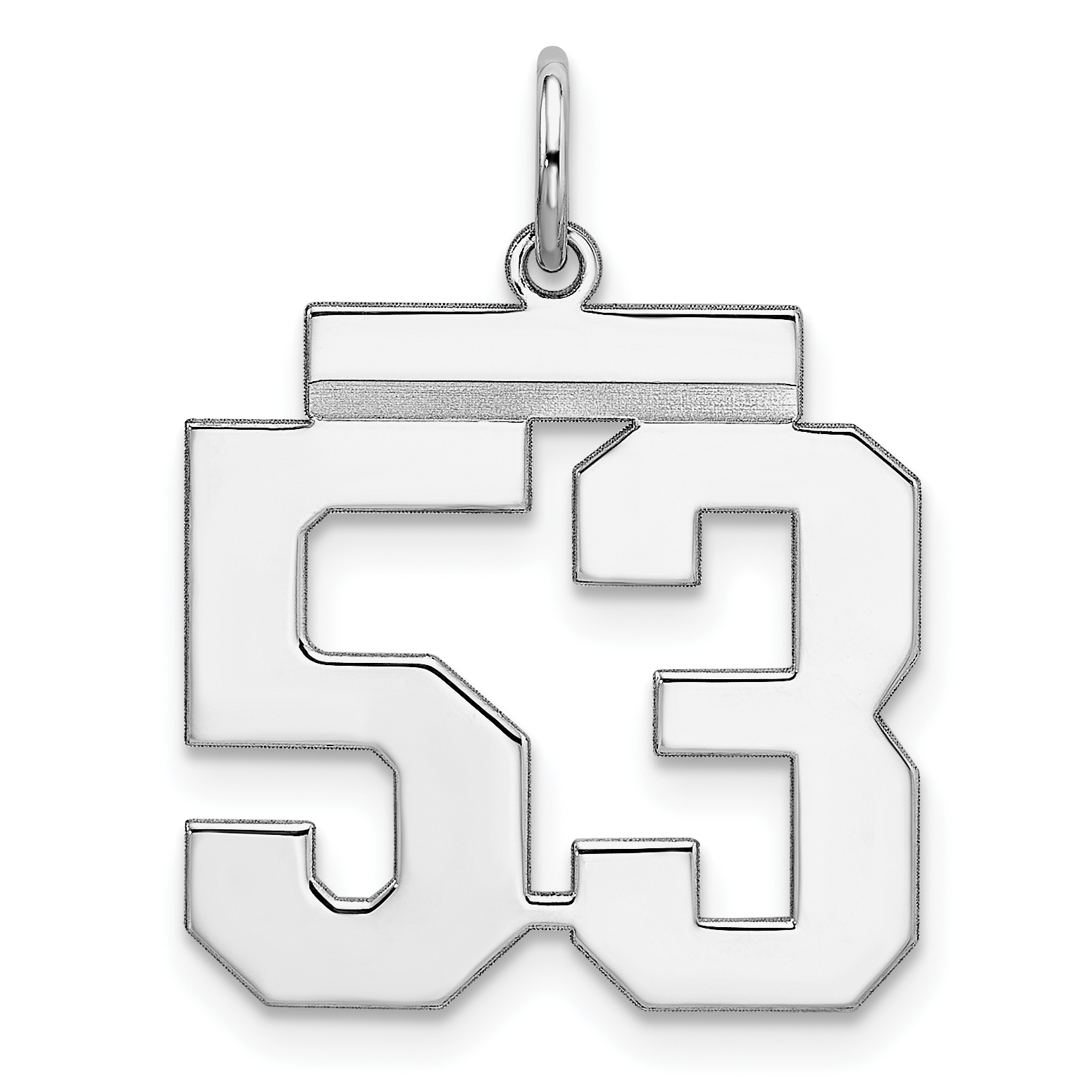 Sterling/Silver Rhodium-plated Polished Number 53 Charm (QMS53)