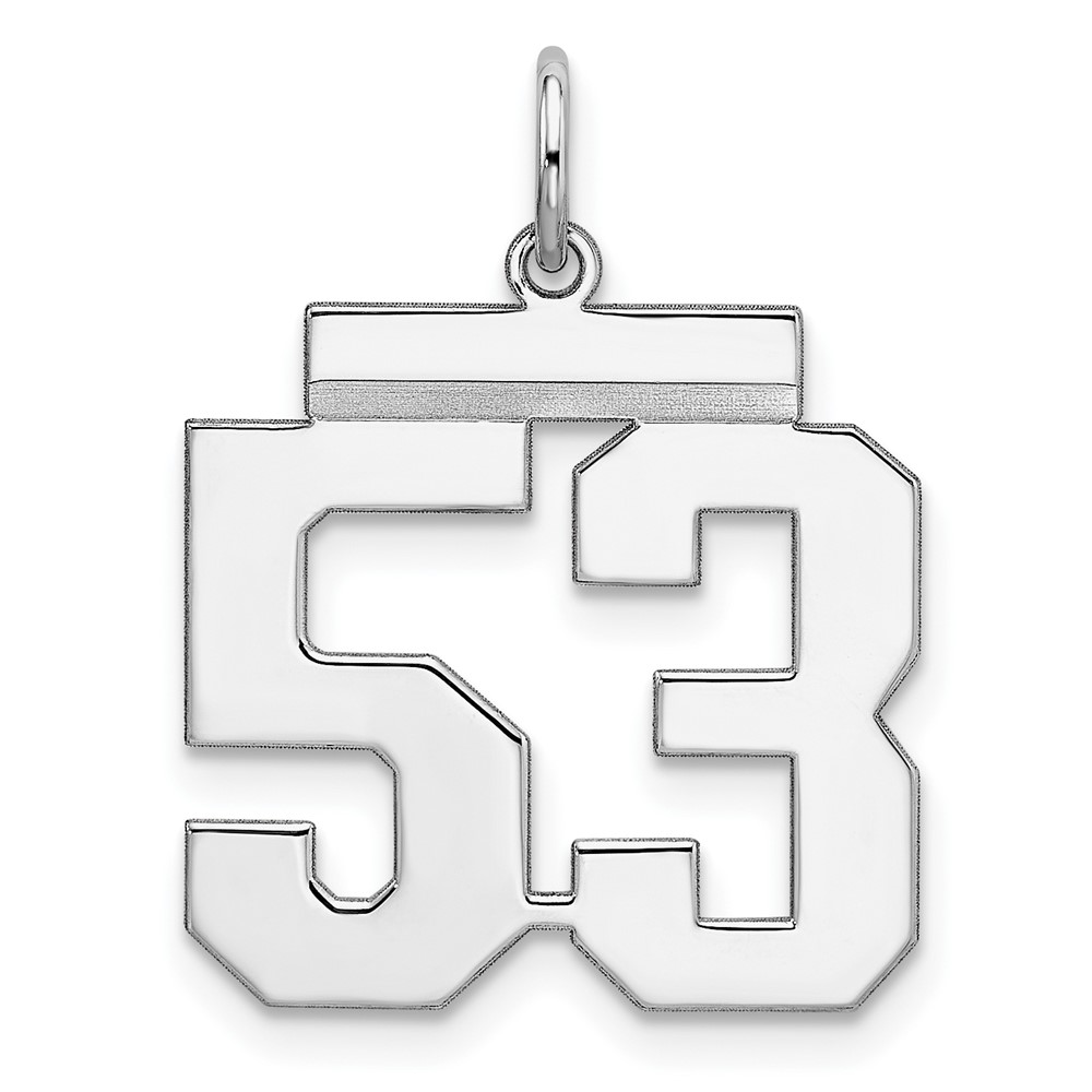 Sterling Silver Rhodium-plated Polished Number 53 Charm