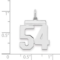 Sterling Silver Rhodium-plated Polished Number 54 Charm view 2