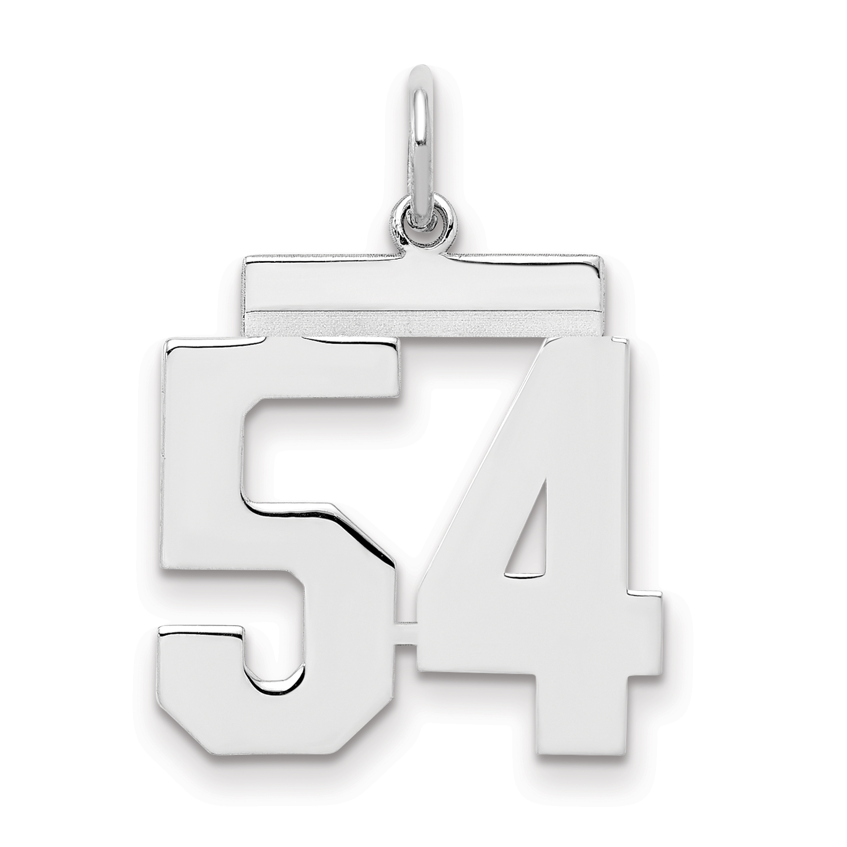 Sterling/Silver Rhodium-plated Polished Number 54 Charm (QMS54)