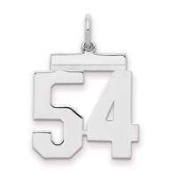 Sterling Silver Rhodium-plated Polished Number 54 Charm view 1