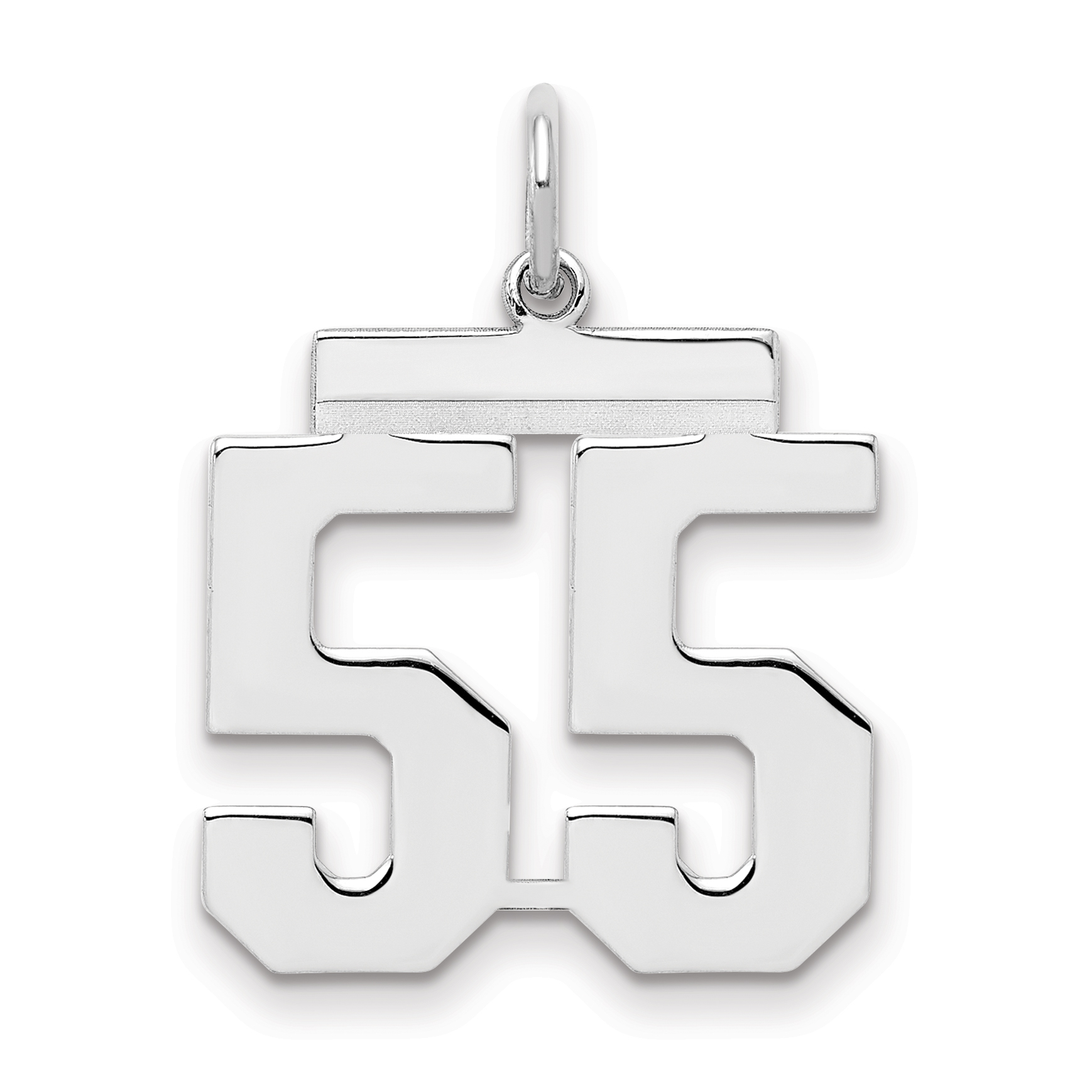 Sterling/Silver Rhodium-plated Polished Number 55 Charm (QMS55)