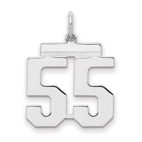 Sterling Silver Rhodium-plated Polished Number 55 Charm view 1